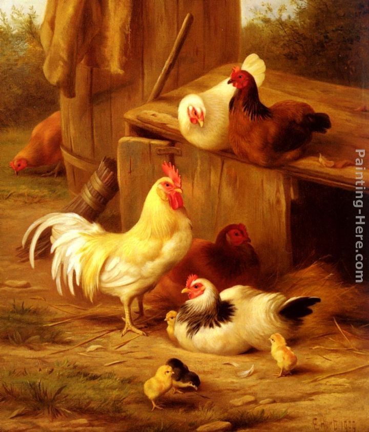 Edgar Hunt Chickens And Chicks